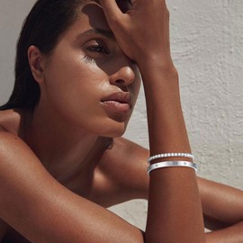 MPRAINBOW Womens Gold Bracelets Bangle Gifts, 2Pcs 18K Gold Plated Love Cubic Zirconia Bangle Crystal Friendship Jewelry,Wedding Party Christmas Birthday Gift for Her Girlfriend Sister Daughter, 18 cm