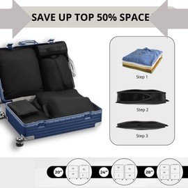 Packing Cubes Compression 7 Pack Travel Pro Packing Cubes Organizer with Shoe Bag and Tech Travel Pouch - Cordura Compression Packing Cubes Cruise Essentials 2024 Packing Cubes for Travel Compression