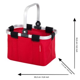 Theo Klein Theo Klein 9661 reisenthel Einkaufskorb "carrybag mini", rot I Kaufladen-Zubehör mit Aluminiumrahmen und klappbarem Bügel I Maße: 25 cm x 17,5 cm x 16,5 cm I Spielzeug für Kinder ab 3 Jahren