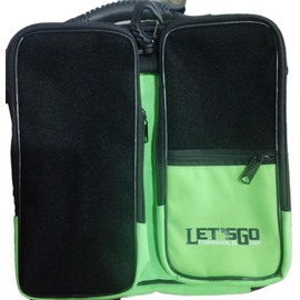 Cornhole Bag case The Double Dipper Holds 2 Sets (8) Bean Bags, Heavy Duty Quality Carry Bag Backpack Alternative 3 Pockets for Your Stuff Plus Velcro-Compatible Fabric for Patches (Green)