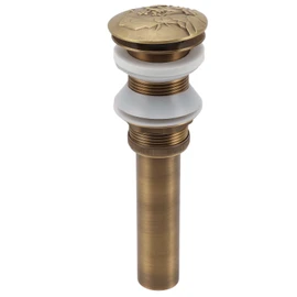 Antique All Copper Bathroom Sink Drain Sink Pop Up Drain Stopper with Overflow for Bathroom Sink Faucet Vessel Vanity