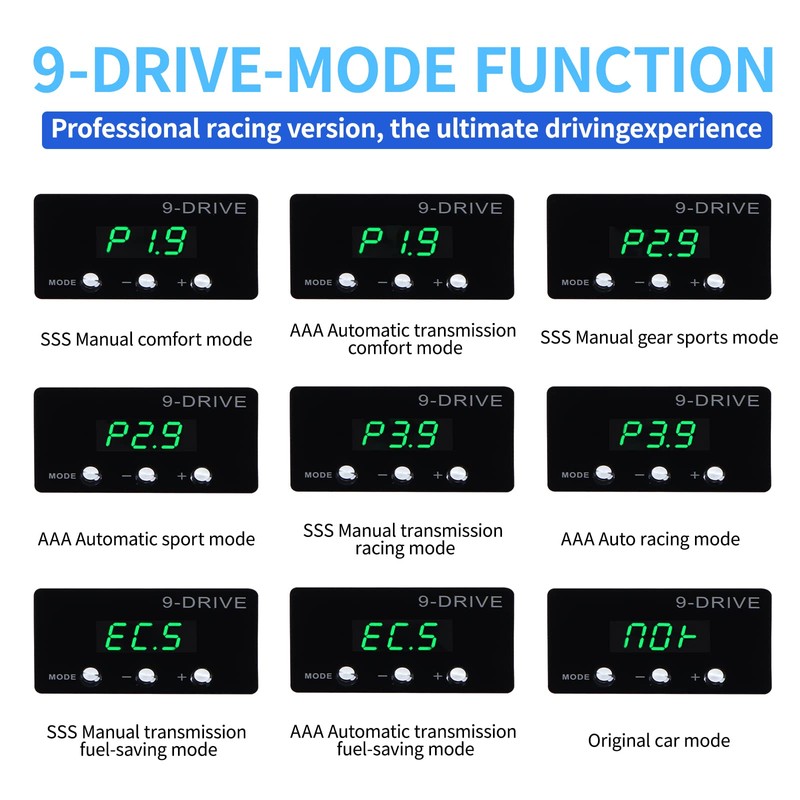 YIBEICO Throttle Response Controller, 9 Drive 9-Mode Smart Electronic Racing