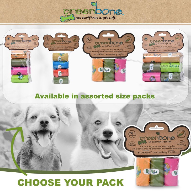 Greenbone BioBase Pet Poop Bags - 3 Rolls, 36 Bags
