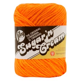 New in 2017 Lily Sugar 'n Cream Solids 100% Cotton Yarn ~ 2.5 oz. Skeins (Hot Orange #1628)