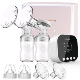 Lulia Double Electric Breast Pump, 4 Modes & 9 Levels Strong Suction Portable Breastfeeding Pump, Anti-Backflow, BPA Free with LCD Display, Easy Clean