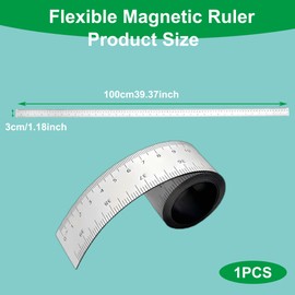 1 PCS 39.37 Inch Flexible Magnetic Ruler with Inches and Centimeters - Durable Magnet Measuring Tape for Lathes, Workshops, Table Saws, and Mills - Easy to Use and Take