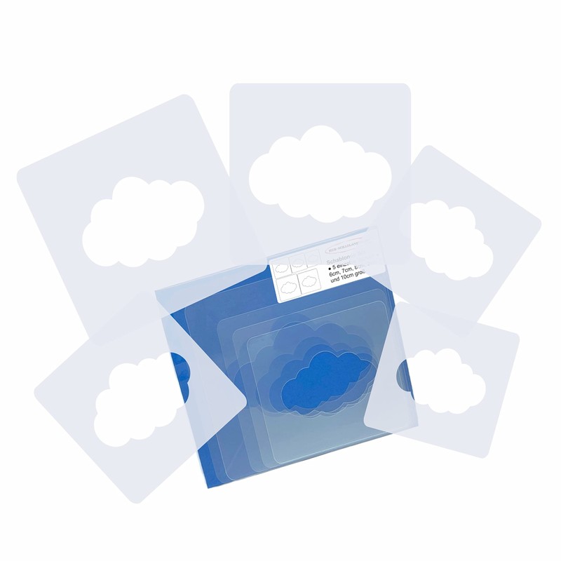 Stencil Set ● 5 Individual Clouds ● 6 cm, 7
