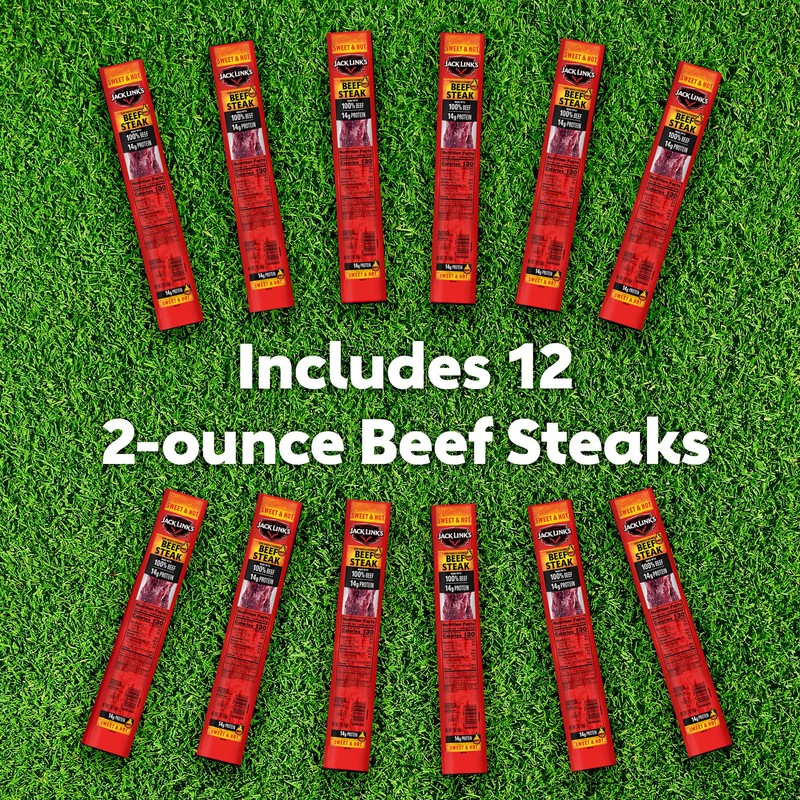 Jack Link's Beef Steak, Sweet & Hot - Protein Snacks,
