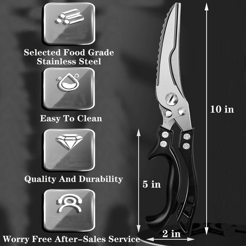 ANDONG Kitchen Scissors Heavy Duty Kitchen Shears, Poultry Scissors Professional,Kitchen