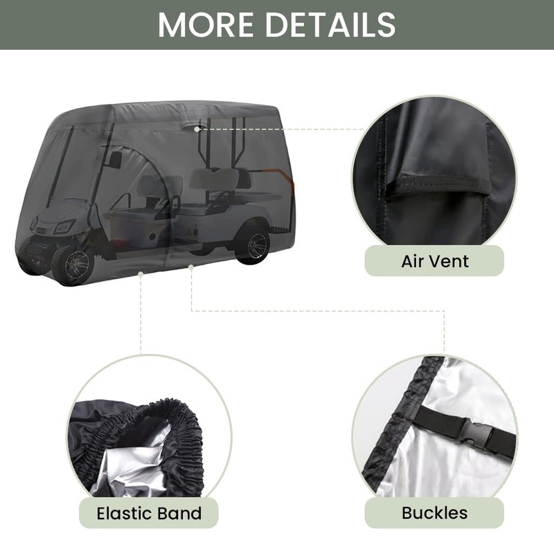 Joymo Golf Cart Cover 4 Passenger,156"/144"/125"/114"/108" Waterproof Golf Club Car