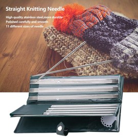 ZJchao Agujas de Tejer Doble Punta, Aguja de Tejer 44 Unids 25 cm / 36 cm Multi-tamaño de Doble Punta de Agujas de Tejer Recta para Handcraft Sweater Principiantes y Profesionales(25cm)