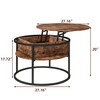 HOJINLINERO Round Lift Top Coffee Table,Coffee Tables Living Room,Black Coffee
