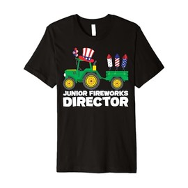 4th Of July Fireworks Tractor Farm Boys Patriotic Farmer Premium T-Shirt