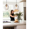 CASAMOTION Pendant Lights Kitchen Island Clear Glass Organic Globe Modern