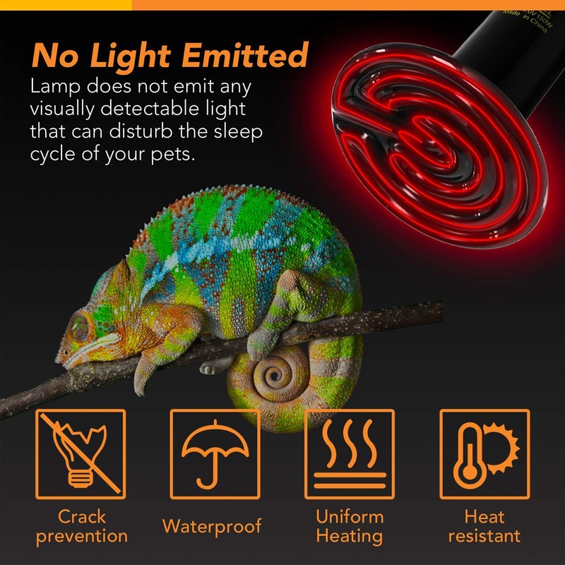 Simple Deluxe 150W Reptile Heat Bulb and 40-108 Degrees Fahrenheit