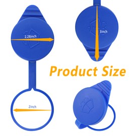 Turcee ID 51mm /2'' Good Sealing Windshield Wiper Fluid Cap,Compatible with 2012-2018 Ford Focus Windshield Wiper Washer Fluid Reservoir Tank Bottle, Blue