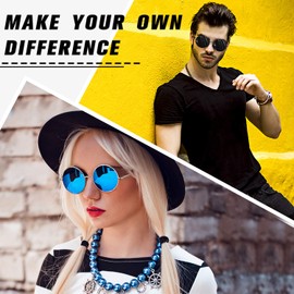 Sunier Polarized Sunglasses Men Women,Round Retro 70s Hippie Lennon Circle UV400 Mens Shades