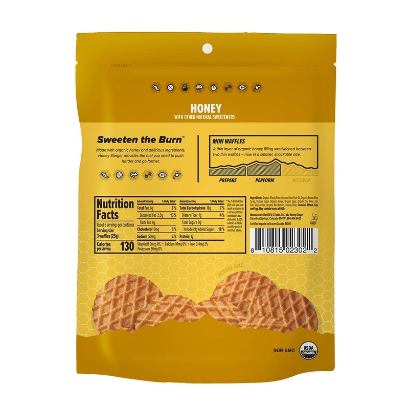 Honey Stinger Organic Mini Honey Waffles, Energy Stroopwafel for Exercise,