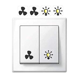 Generisch 2 x Fan Symbol Sticker and 2 x Light Symbol Sticker. Switch Sticker (R75/8/1) T (1.5 x 1.5 cm)
