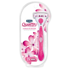 Schick Quattro for Women 4 Blade Razor, 1 Handle with 2 Refills