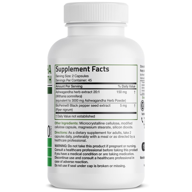 Bronson Ashwagandha Extra Strength Stress & Mood Support with BioPerine