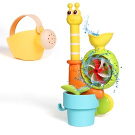 Telescopic Bath Toy Snail - Water Toy with Rotating Wheel & Suction Cup - Interactive Bath Toy for Children from 1 2 3 4 5 Years - Boys & Girls