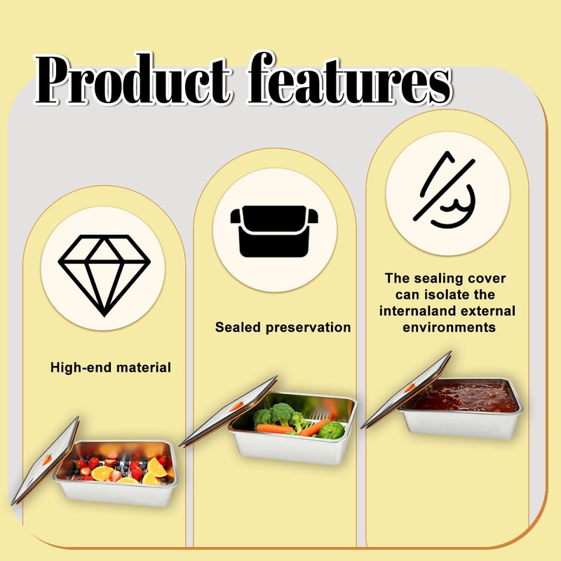 2Pcs Pizza Dough Proofing Box,Stainless Steel Pizza Storage Container with