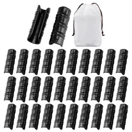 30 Pieces of Black Plastic Pipe Clips, 1 Piece of Storage Bag, Garden Greenhouse Fixing Clips, Greenhouse Film Clamping Snaps, Greenhouse Accessories.