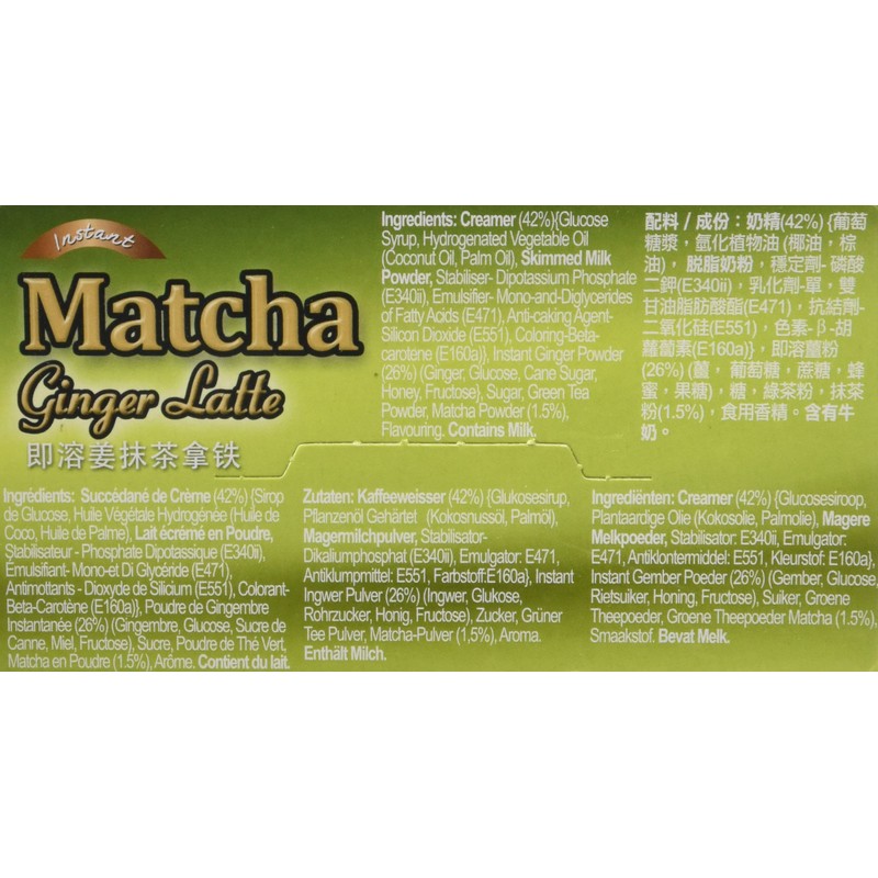 Gold Kili Instant Matcha Ginger Latte, 8.8 Ounce