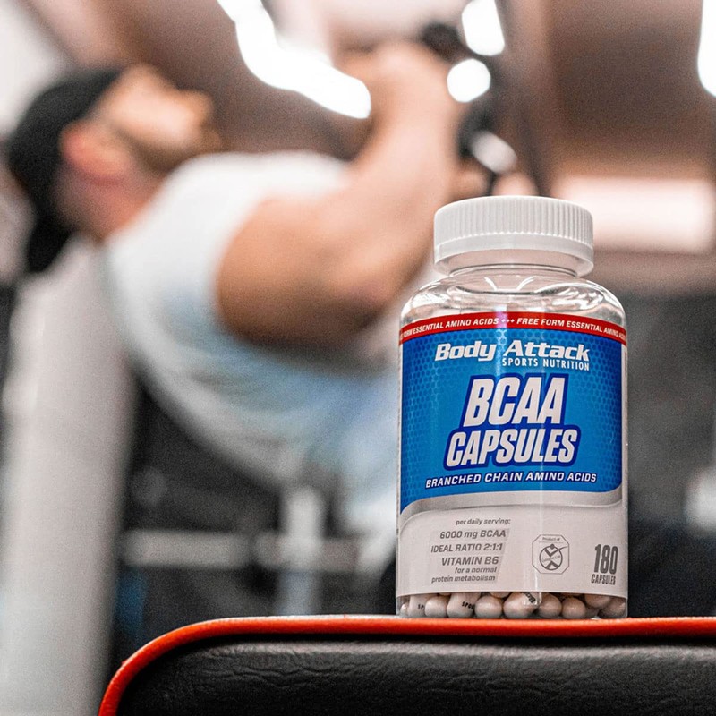 Body Attack BCAA Capsules 180 Caps / 18 Servings, High