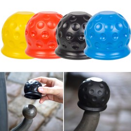 Towing Hitch Cover, Universal for Ball Couplings up to 50 mm Diameter, Made of Rubber, Golf Ball Shape, Weather Resistant and Car Washable, Towing Hitch Protective Cap, Ball Protection Cap