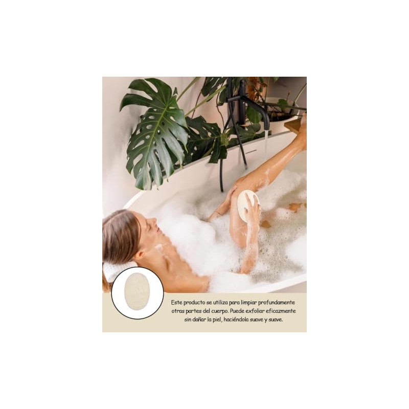 Estropajo Para Cuerpo, 6 Unidades de Esponja de Baño Natural,