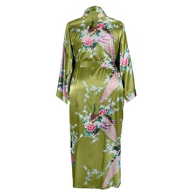 Applesauce 838 - Plus Size Women's Kimono Long Robe - Floral (US One-Size fits most 1X 2X 3X) (Peridot Green)