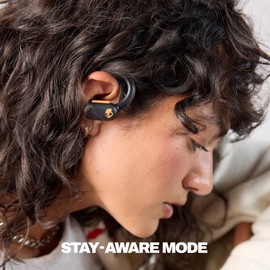 Skullcandy Push ANC Active Wireless Earbuds, Bluetooth Headphones, Noise Cancelling, 58 Hours Battery, Secure-Fit Over-Ear Hanger, Sweat and Waterproof, Microphone for iPhone Android - Black/Orange
