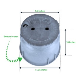 Adamax 910 Electrical Splice Box with 10-Inch Diameter, 1-Piece, Grey