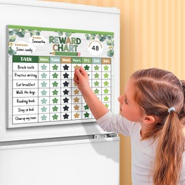 Reward Chart for Kids,Magnetic Behavior Chore Chart for Kids at Home,26 Eucalyptus Chore Charts,1960 Star Stickers,56 Reward Stickers,Incentive Chart to Develop Responsibility and Good Habits,Greenery