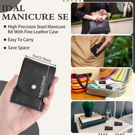 Therwen 50 Sets Manicure Set Stainless Steel Nail Clippers Bulk Professional Pedicure Set Nail Care Kit with Travel Case Grooming Kit Christmas Gifts for Men Women Colleagues, Black