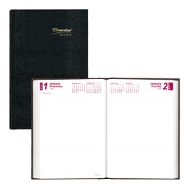 Brownline® 2025 Traditional Daily/Monthly Planner, Untimed Journal, 12 Months, January to December, Perfect Binding, 7.5" x 5", Black (CB387.BLK-25)