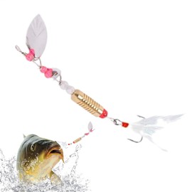Spinner Baits for Bass Fishing - Sequin Lure Jig Feather Treble Hook - Long-Distance Casting Spinnerbait, Swimbaits Fishing Accessories for Bass Trout Salmon
