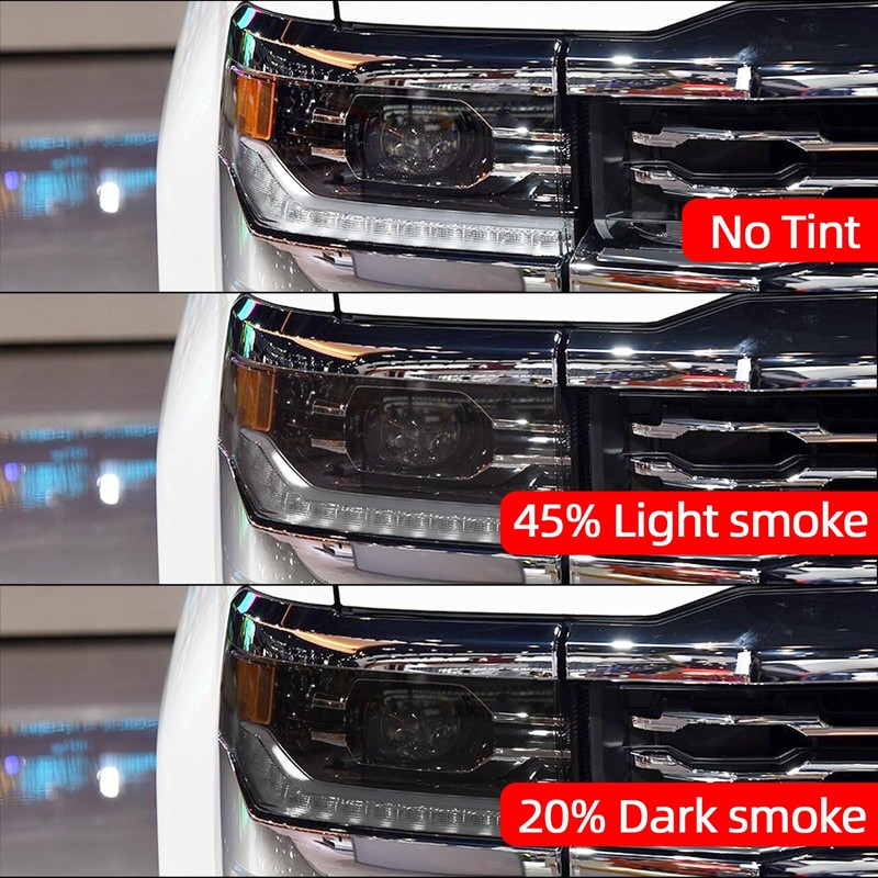 Agulier Compatible with 20% Dark Smoke Headlight Vinyl Tint Film