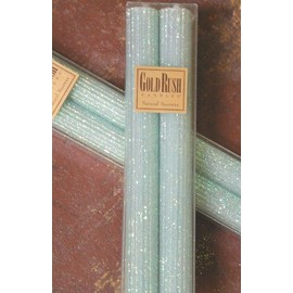 12 Inch Natural Beeswax Glitter Candles, Pacific Color, Boxed Set of 2 Candles