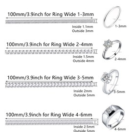 Ring Size Adjuster for Loose Rings, Eiito Ring Sizers Ring Spacers or Ring Tightener - Invisible Ring Guards - 6 Sizes Fitter, Resizer Fit Almost Any Size Rings