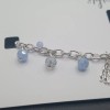 Style&co. Style&co Anklet Silver-Tone Blue Charm Beads Chain Link Tassel