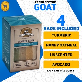 Honey Sweetie Acres Travel Size 4 Pack Goat Milk Soap All Natural Handmade Unscented Goats Milk Soap 4 Scents