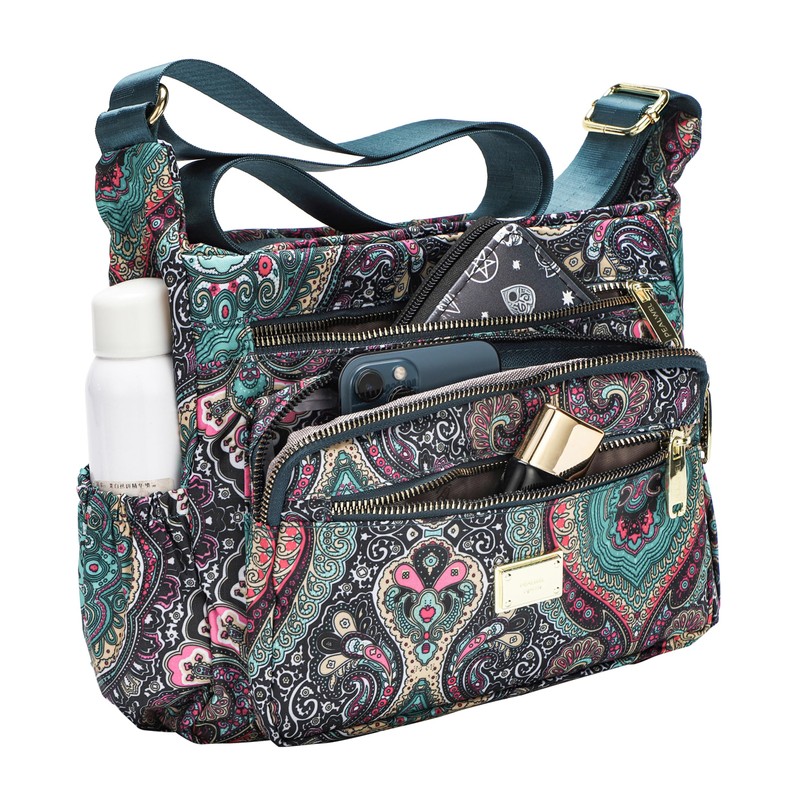 Pealwel Women Shoulder Handbag Roomy Multiple Pockets Bag Ladies Crossbody
