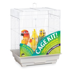 Prevue Hendryx 91320 Square Roof Bird Cage Kit, White, 5/8"