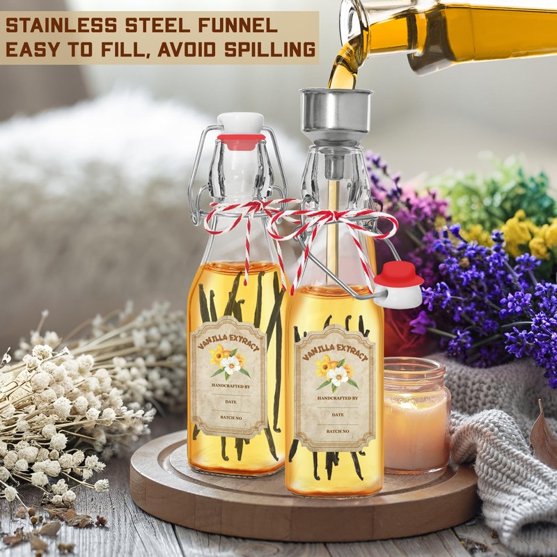Fimyyao 10 Pack Swing Top Glass Vanilla Extract Bottles 8