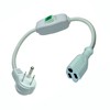 White Angled Plug Heavy Duty On/Off Switch Extension Cord，16-AWG Household