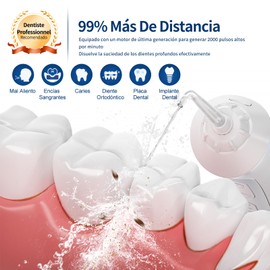 Seago Portable Professional Oral Irrigator with USB Port, 30 Days, 5 Jet Nozzles, DIY Modes, 200ml Travel, IPX7 Waterproof (White)