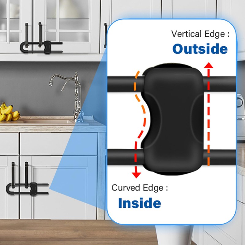 Baby Proofing Cabinets,Cabinet Locks for Babies,12 Pack U-Shaped Child Locks